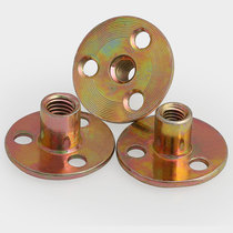 M8 M10 iron plate nut furniture splint lock nut sofa foot locking galvanized three-hole nut nut nut