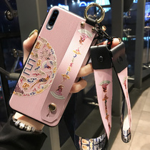 Huawei p30 mobile phone shell female p30pro auspicious wristband Huawei mate20 pro China Fenghua p20 pro silicone mate20x female models tide imitation leather pattern lanyard