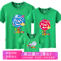  Parent-child clothing 2021 new trendy summer clothing family clothing fashion a family of three net red mother and child mother and daughter short-sleeved T-shirt