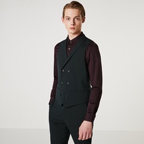 Ayotropic SELECED Sled spring mens double-row buttoned up business suit waistcoat T) 419334501