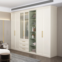 American light extravagant open solid wood Home bedroom modern minimalist white grey villa glass door customizable with big closet