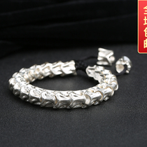 Jade Shuang original new S999 foot silver imitation natural snake bone bracelet Wen Wen can be customized