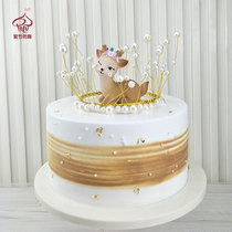 Cake model simulation 2019 new cartoon elk Net Red birthday cake model sample fake cake