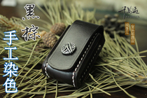 Genuine leather handmade lighter leather sleeve custom handmade dyeing sewing imported head layer of tannic cow leather production