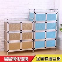  Cupboards Household kitchen bowls multi-layer multi-function cabinets Old-fashioned rural lockers Balcony soy sauce vinegar can be placed
