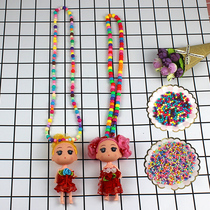 Confused doll handmade DIY accessories necklace color plastic beads 1 pound necklace doll material bag