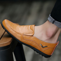 2022 New spring tidal shoes men bean shoes casual mens shoes hundred and Korean trend leather shoes England spring