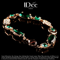 French IDee emeralds bracelet women crystal jewelry accessories European and American hand jewelry jewelry trendy brand