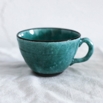 Small Aoigawa Machiya Japanese-made underglaze color Turkish blue handmade retro style soup cup breakfast cup dessert cup