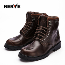 German NERVE motorcycle riding boots male warm winter cowhide retro Harley locomotive shoes four seasons waterproof