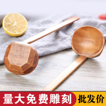 Ramen spoon Long handle spoon Japanese style Ajisen Malatang hot pot spoon Colander Turtle spoon Large soup spoon Wooden custom lettering