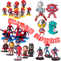 Net Red Super Hero Cake Decoration Cartoon Superhero Paparazzi Doll Pendulum Boy Birthday Jack Up Baking Plugin