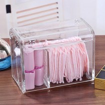 Crystal high-grade cotton sign box flip cover acrylic Cotton Box cosmetics lipstick storage box makeup remover Cotton Box