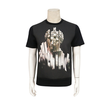 Special 960-Mens black space cotton short-sleeved sweater front plaster image pattern design Made in Italy