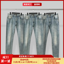 represent high street jeans washed old straight pants hip hop beauty tide trousers loose casual blue pants men