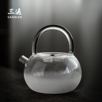 Three times cloud cooking teapot lifting beam kettle thickening heat-resistant glass kung fu tea maker available electric pottery stove