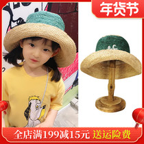 Children's Bobo Summer Sunscreen Wide-brimmed Fisherman's Hat Lafite Sunshade Straw Hat Handmade Travel Hat Parent-Child