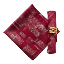 Napkin cloth Chinese Western restaurant Bib high-end folding flower rubbing cup red decorative cloth cushion cloth napkin ring buckle