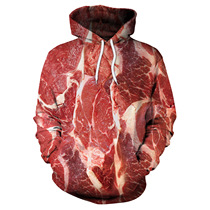 Loose Pork Women Men 3d Digital Print Hooded Sweatshirt