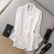 2021 spring and summer thin white British style three-piece casual suit womens top mid-length small suit jacket