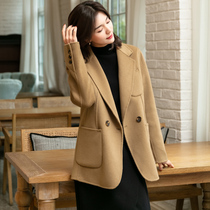 European Station Bifacial Cashmere Dresses Woman 2021 Early Spring Autumn Winter New Pop High-end Short Fur Coats Women