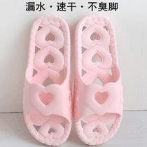 Shower slippers Female leaky non-slip household bathroom thick bottom deodorant quick-drying hollow couple bathroom shower slippers