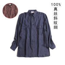 C206 Sleeved Shirt Silk Slide Shirt Silk Skin - silk Sky - silk - loose Spring Costume Lady