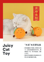 Orange cat toy kitty self-hi delutzer cat mint teasing cat with cat sticks supplies wood heaven with bite-resistant teeth