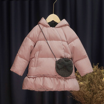 canby kids down 1-3-6-8 years old baby down girls down jacket long zhong xiao tong packets]