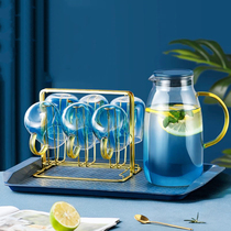 New cold water pot High temperature glass teapot Large capacity cold plain water cup set Heat-resistant cold water pot Household