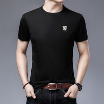 Mulberry Silk Short Sleeve T-shirt Mens Summer New High-end Business Casual Ice Silk Young Casual Mens Undershirt