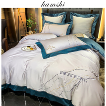 100 long velvet cotton embroidery four-piece set Cotton Pure Cotton bedding European bed sheet duvet cover Bed sheet duvet cover bz