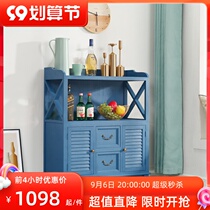 Painted drawer cabinet light luxury American simple modern simple bedside table solid wood walnut color locker living room against the wall