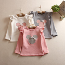 Baby girl 12 Fashion girls thin autumn clothes Baby Princess outside wear childrens clothing body style t-shirt cartoon autumn 10