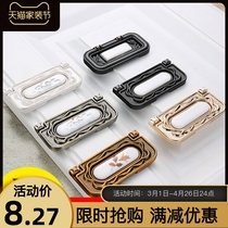 Hole distance 64mm Tian Yuan Garden white ceramic invisible cabinet door concealed handle tatami Ming clothes New Chinese flat handle