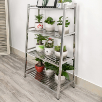 Fancy balcony storage living room outdoor multi-layer floor-standing multi-meaty stainless steel Green simple household flower pot