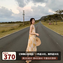  Beach skirt female super fairy Sanya travel clothes seaside vacation style dress gentle temperament French suspender skirt