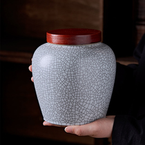 Chinese style Gothen tea tank ceramic empty tank storage tank sealed tank tea tank sealed household tea tank Puer white tea