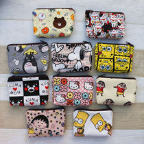 Pocket wallet canvas cute cartoon mini zipper coin earphones student Korean female boy ins