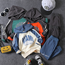 Children Casual Suit Spring Autumn Season Spring Autumn Season New Pint Boy Girl Letters sweatshirt Garpants two sets of damp