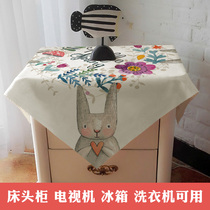 MIT cartoon rabbit bedside locker shield dustproof cover refrigerator shield microwave cap tablecloth promotion