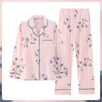 Fenteng spring autumn pajamas womens long sleeve trousers cotton loose version can be worn for womens thin home suit