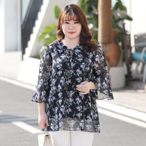 2022 Spring Dress Lady Snowspun Jersey Big Code Fat mm200 Catty 70% Sleeves Easy to cover Belly Plus Fat Increase