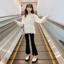 Girl Pants Children Casual Pants Spring Autumn section 2022 New spring dress Han version Body Horn Pants Big Child Hit Bottom Pants