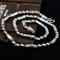 Mens silver necklace 990 foot silver mens thick and short medium-length sterling silver simple domineering trendy personality faucet