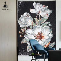 Cat eye tea flower crystal glass mosaic background wall tile cut drawing room jigsaw puzzle Xuan guan parquet fresco building material