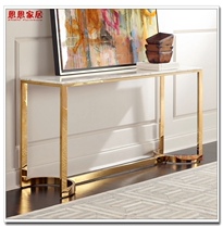 Nordic Minimalist Lightweight Stainless Steel Entryway Table Titanium Stainless Steel Hallway Long Table Entrance Hall Decorative Stripes