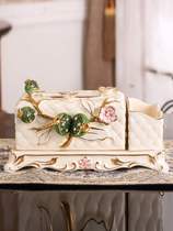 Fort St. Road living room multifunctional tissue box creative ceramic European coffee table drawing box bedroom desktop storage