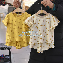 Chiyoumi Korea imported childrens clothing 2020 Summer Girl Girl Girl female treasure foreign air flower casual simple set L1