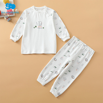 Liyingfang infant underwear set children cotton two buckles half high collar men and women baby autumn and winter underwear set